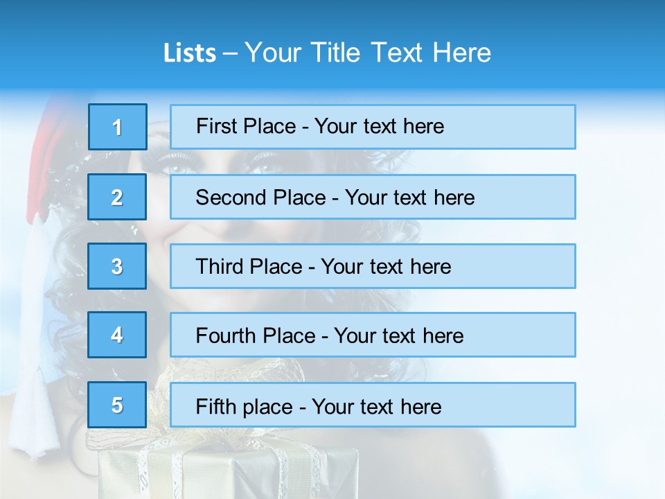 Hair Ribbon Santa PowerPoint Template