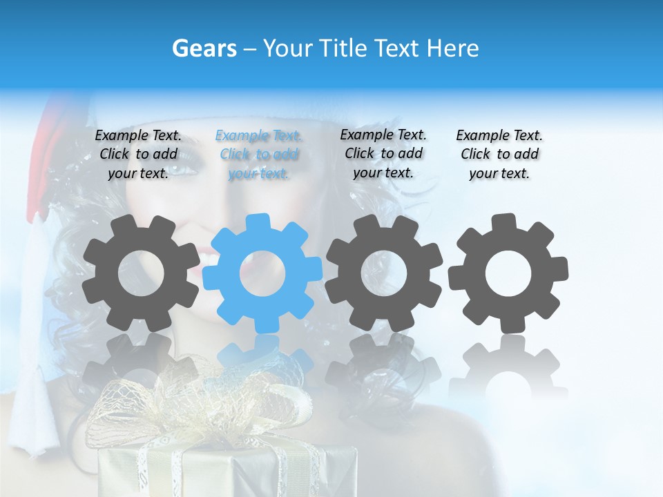 Hair Ribbon Santa PowerPoint Template