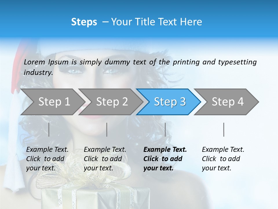 Hair Ribbon Santa PowerPoint Template