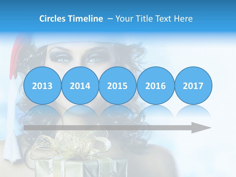 Hair Ribbon Santa PowerPoint Template