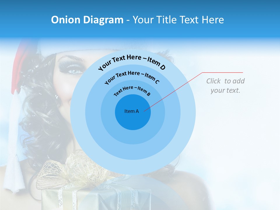 Hair Ribbon Santa PowerPoint Template