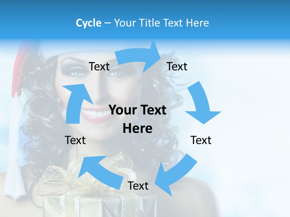 Hair Ribbon Santa PowerPoint Template