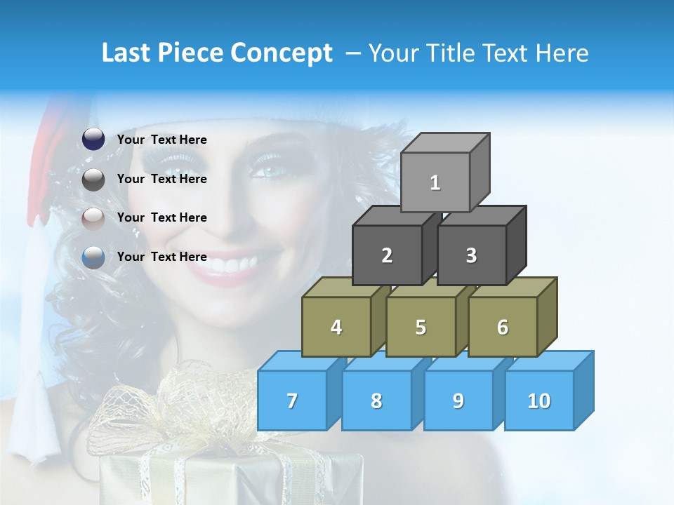 Hair Ribbon Santa PowerPoint Template