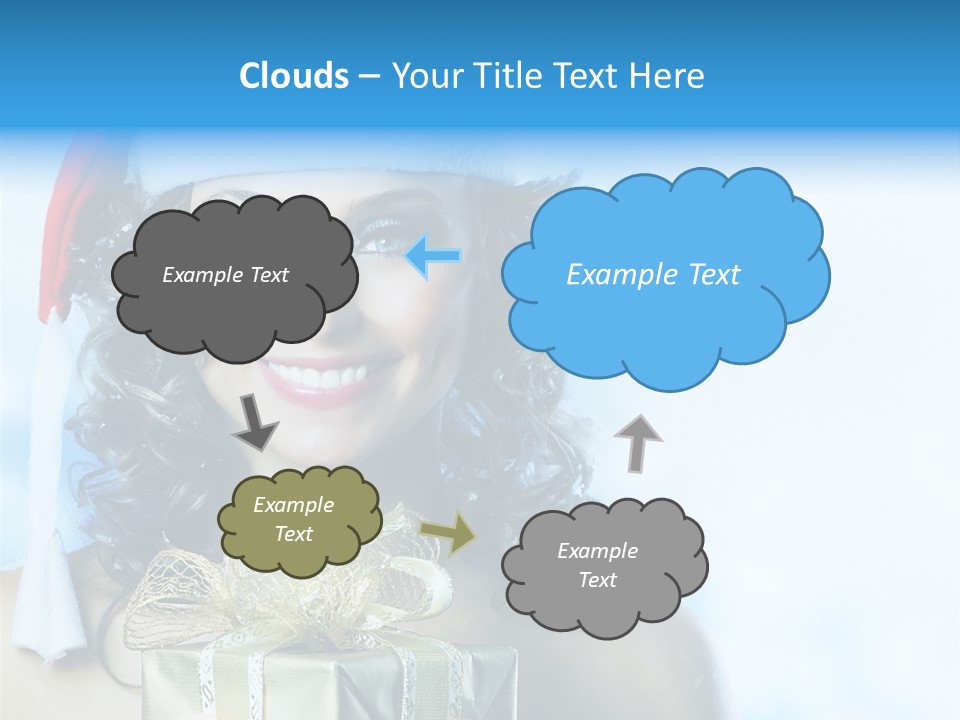 Hair Ribbon Santa PowerPoint Template