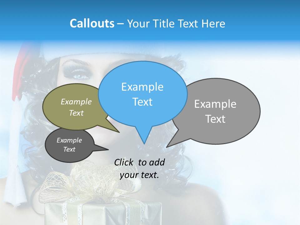 Hair Ribbon Santa PowerPoint Template