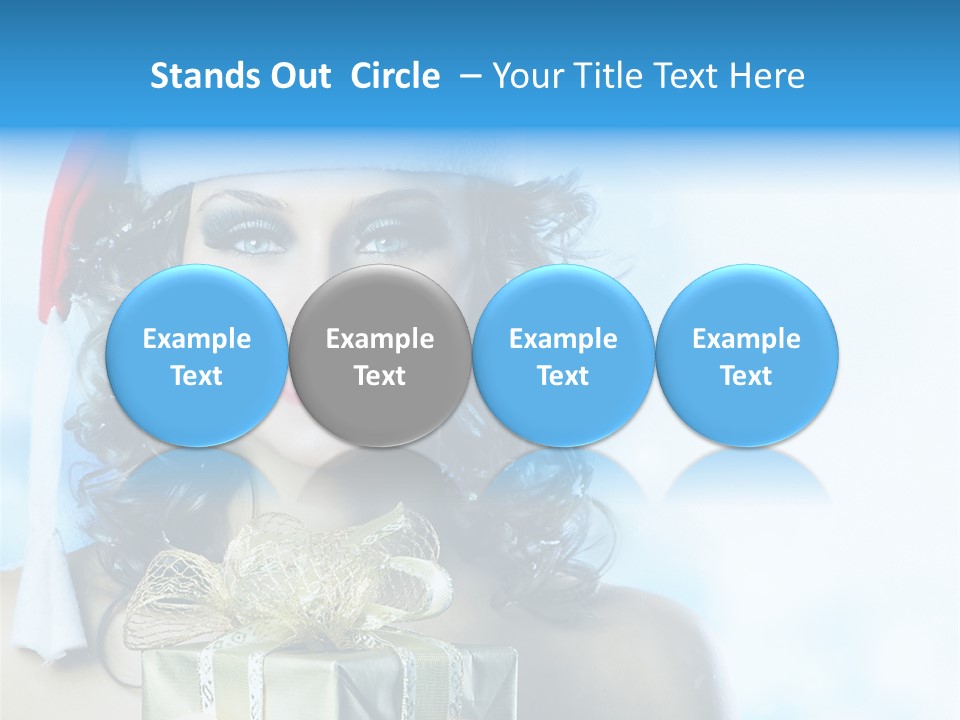 Hair Ribbon Santa PowerPoint Template