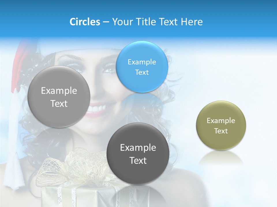 Hair Ribbon Santa PowerPoint Template