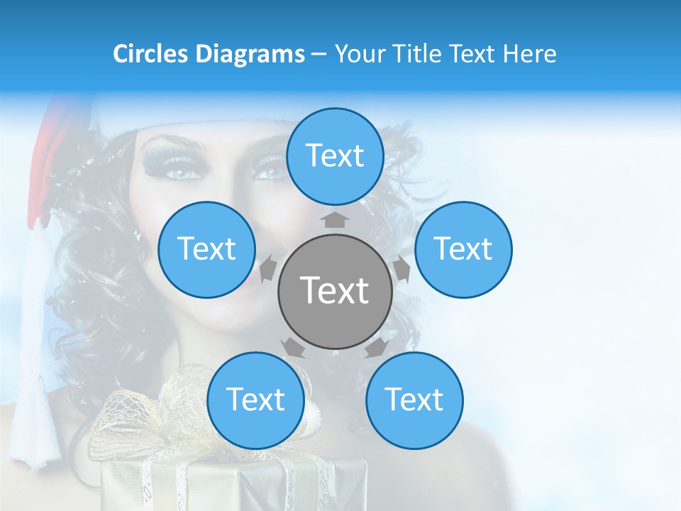 Hair Ribbon Santa PowerPoint Template