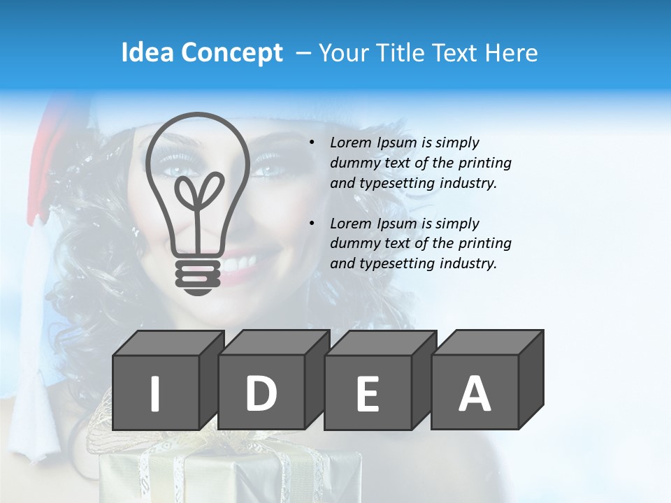 Hair Ribbon Santa PowerPoint Template