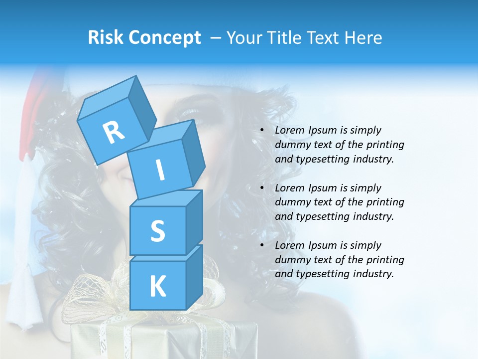 Hair Ribbon Santa PowerPoint Template