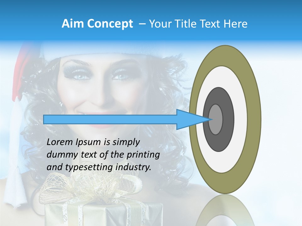 Hair Ribbon Santa PowerPoint Template