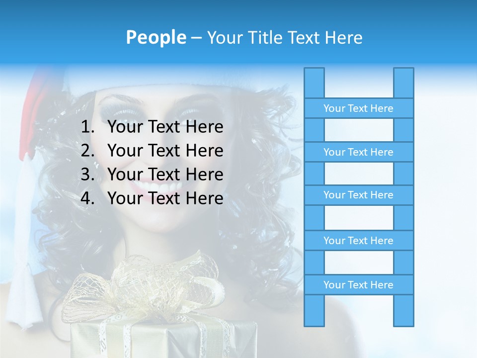 Hair Ribbon Santa PowerPoint Template