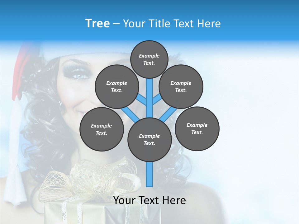 Hair Ribbon Santa PowerPoint Template