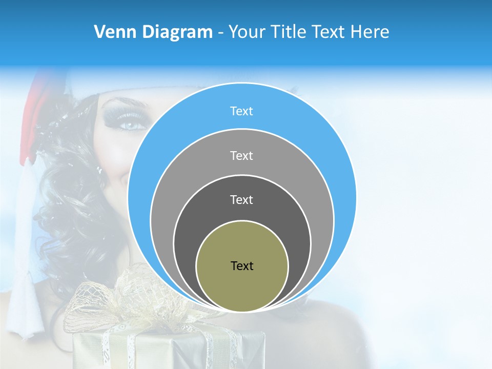 Hair Ribbon Santa PowerPoint Template