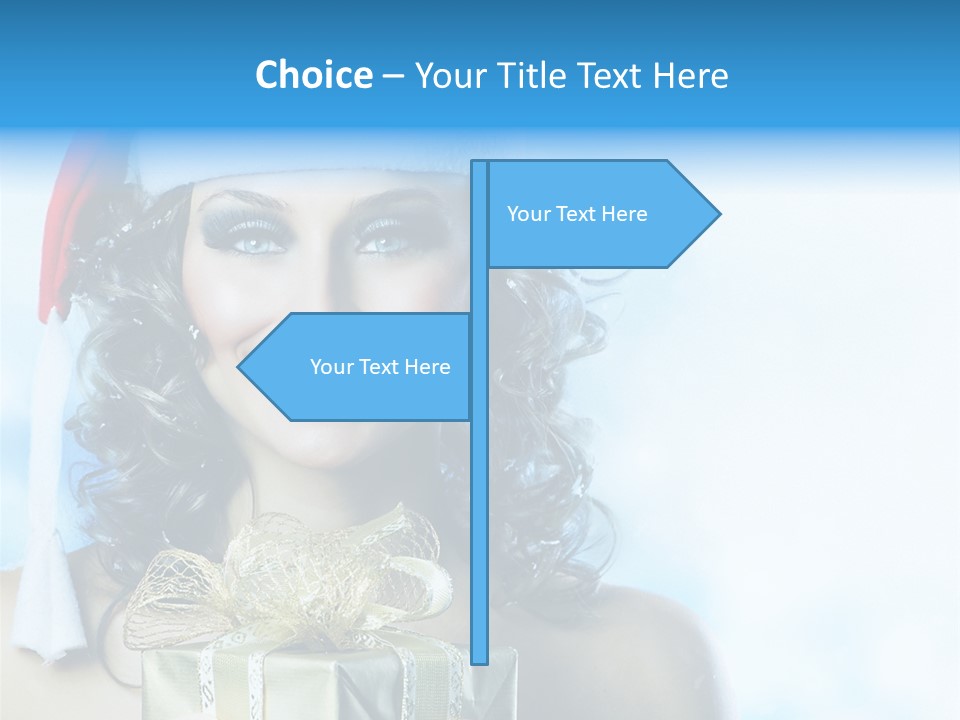 Hair Ribbon Santa PowerPoint Template