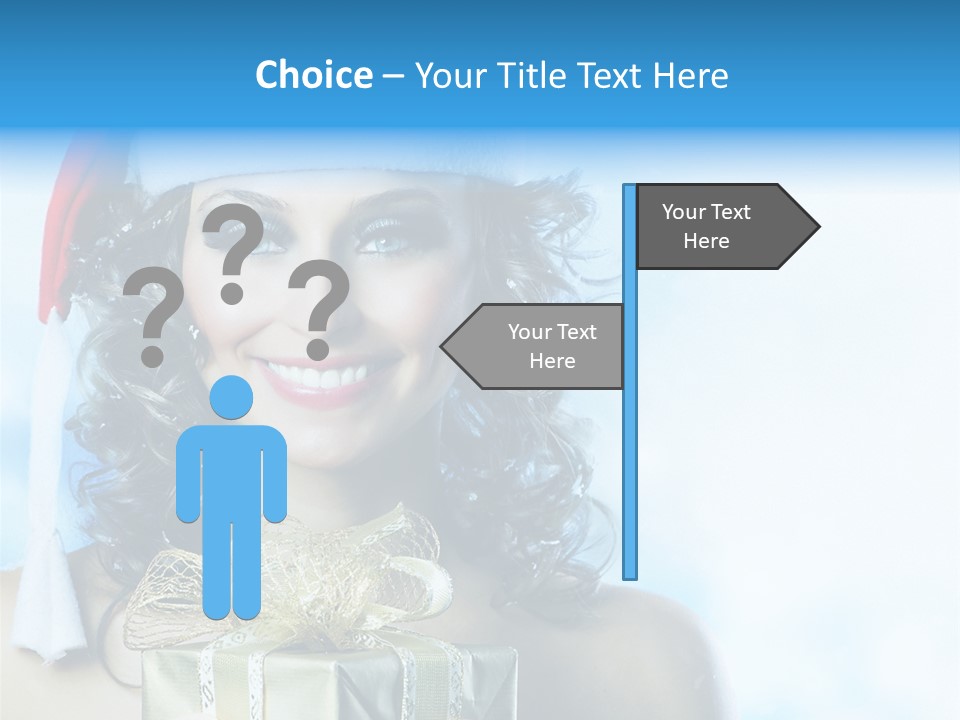 Hair Ribbon Santa PowerPoint Template