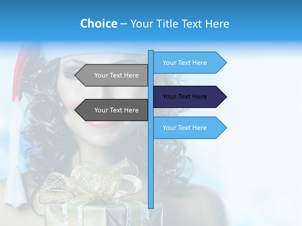 Hair Ribbon Santa PowerPoint Template