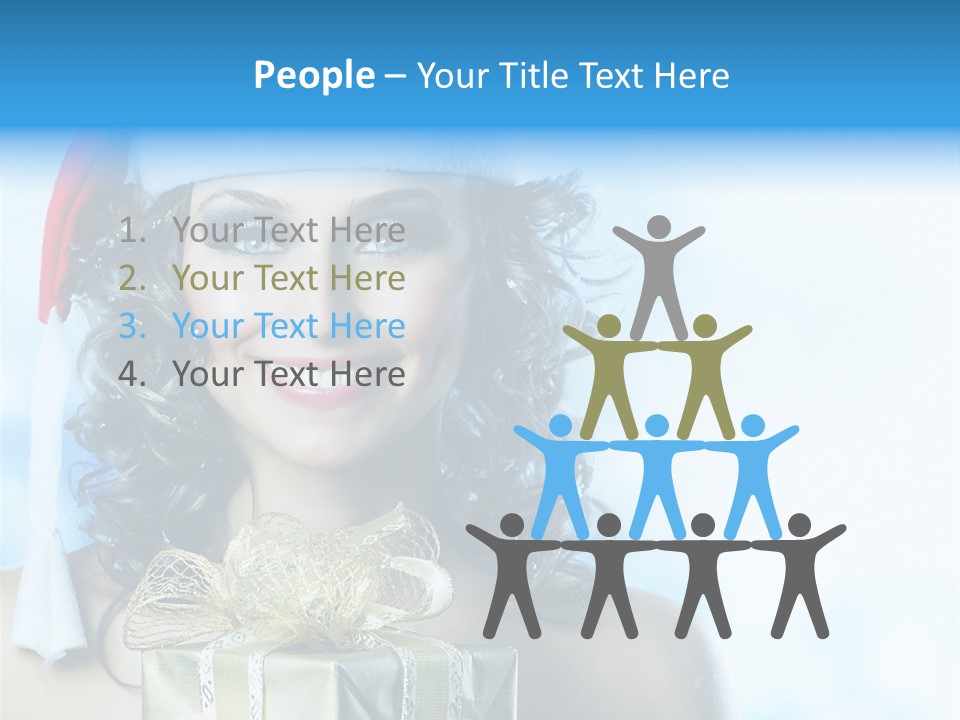 Hair Ribbon Santa PowerPoint Template