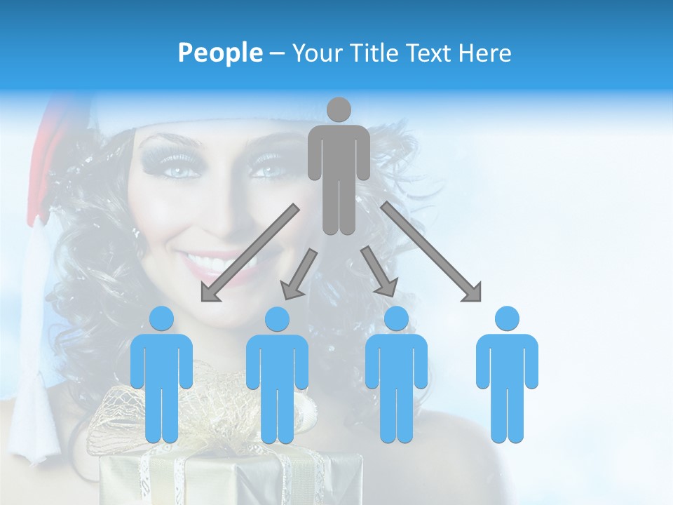 Hair Ribbon Santa PowerPoint Template