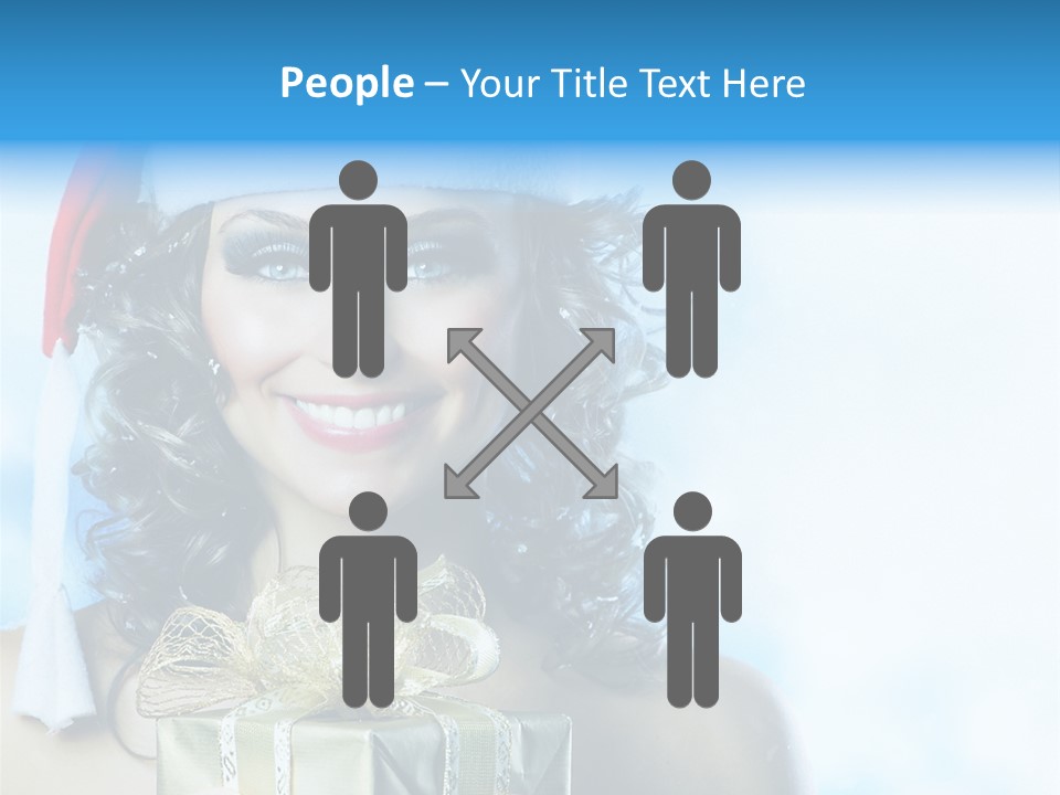 Hair Ribbon Santa PowerPoint Template