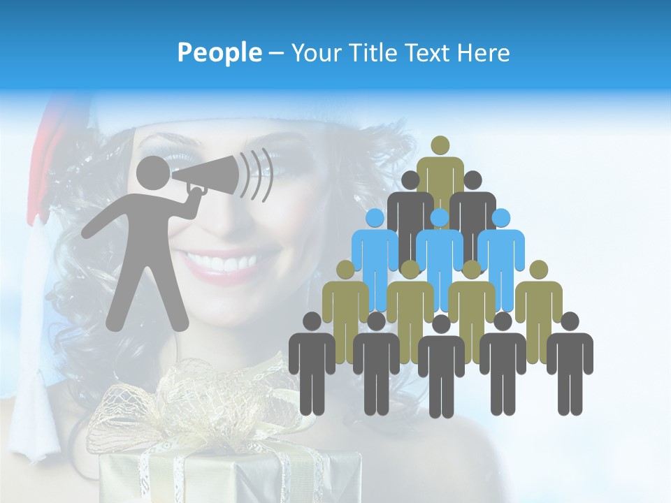 Hair Ribbon Santa PowerPoint Template