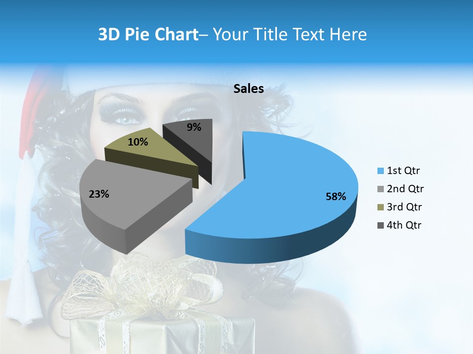 Hair Ribbon Santa PowerPoint Template