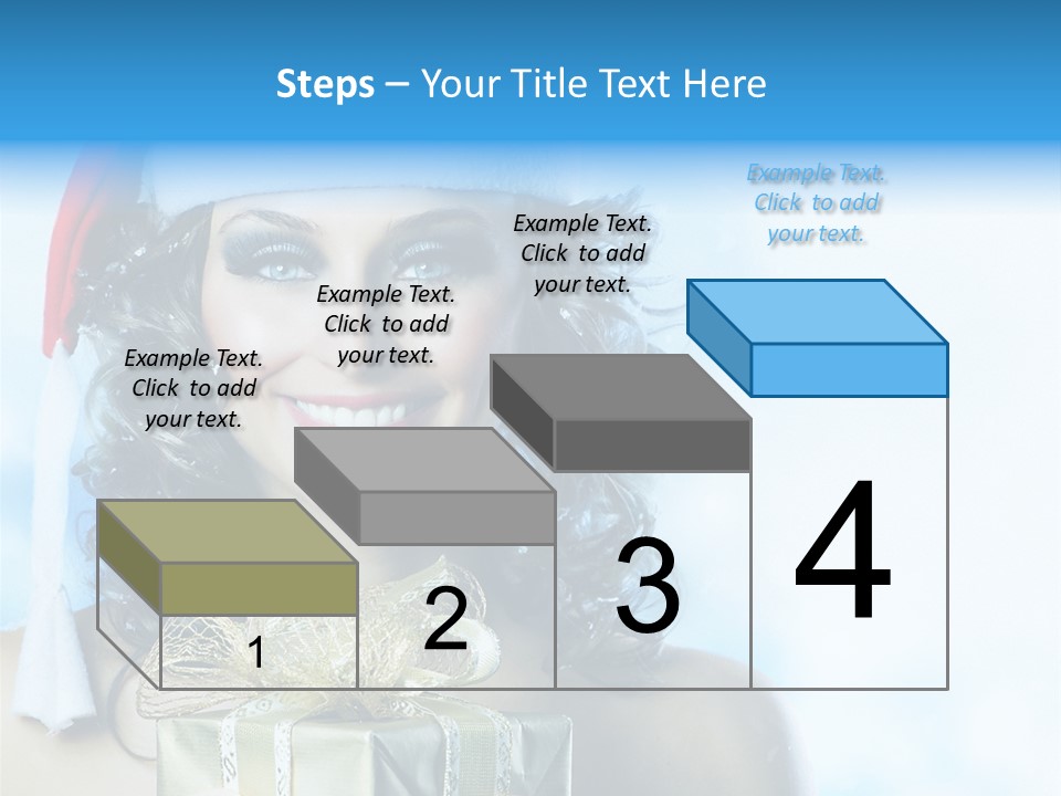 Hair Ribbon Santa PowerPoint Template