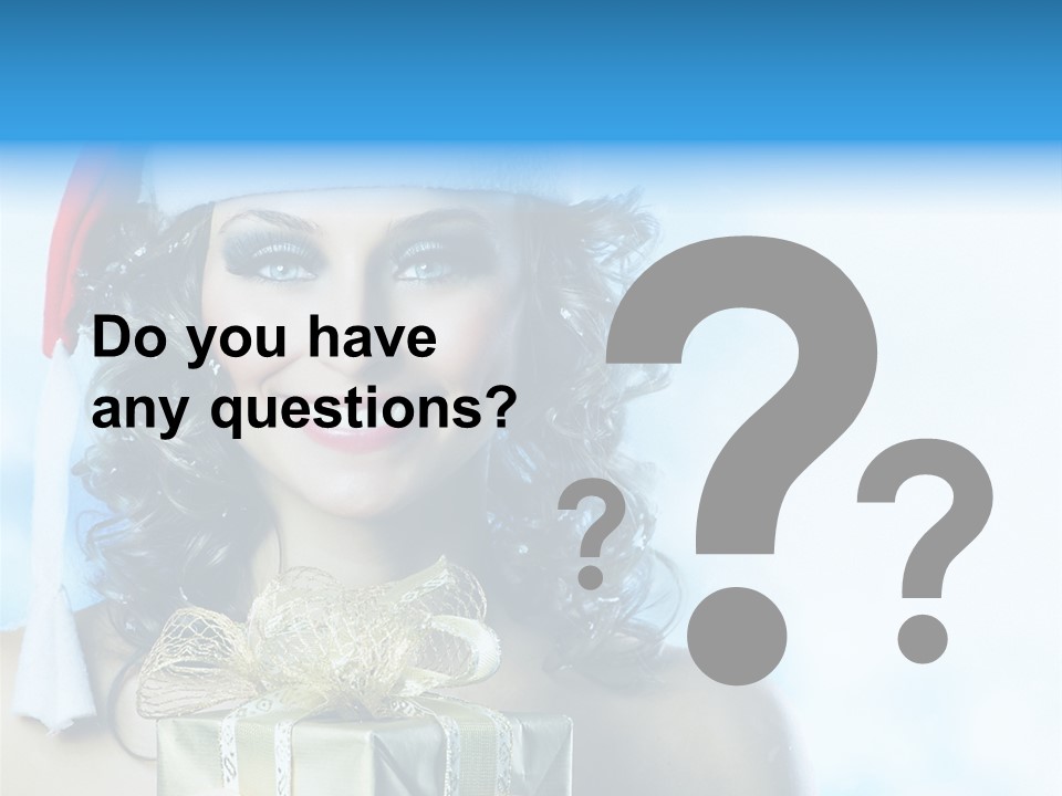 Hair Ribbon Santa PowerPoint Template