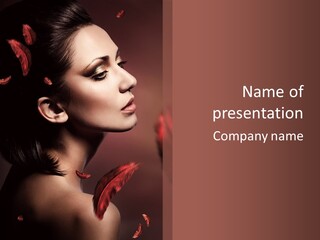 Hair Brunette Elegance PowerPoint Template