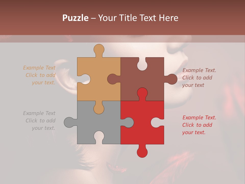 Hair Brunette Elegance PowerPoint Template