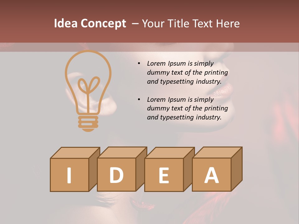 Hair Brunette Elegance PowerPoint Template