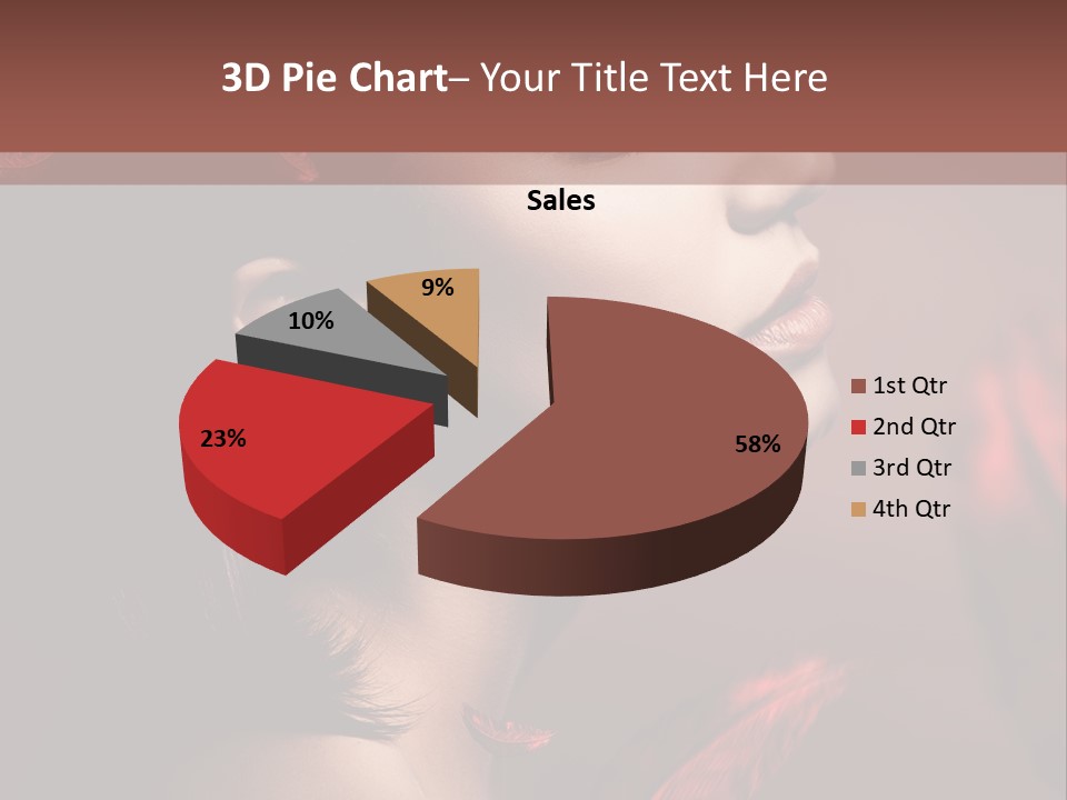 Hair Brunette Elegance PowerPoint Template