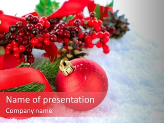 Xmas Frost White PowerPoint Template