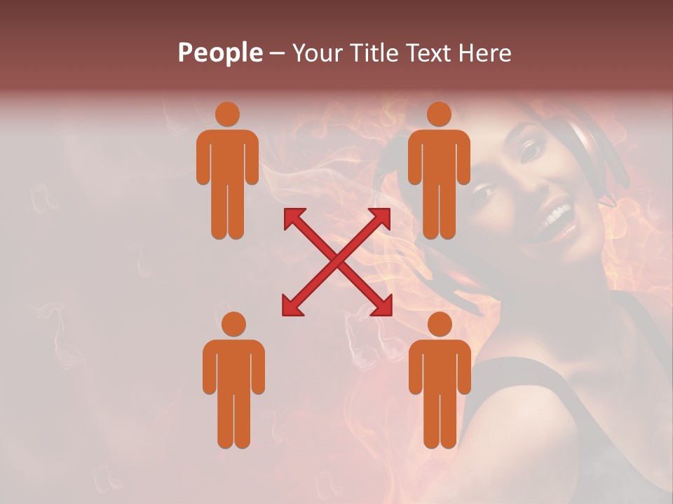 Women People Dark PowerPoint Template