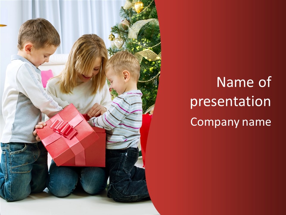 X Mas Cute Daughter PowerPoint Template