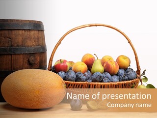 Peaches Fruits Vegetables PowerPoint Template