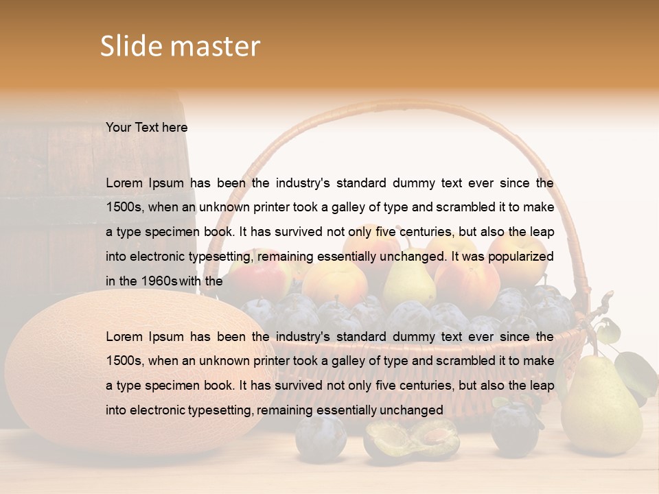 Peaches Fruits Vegetables PowerPoint Template