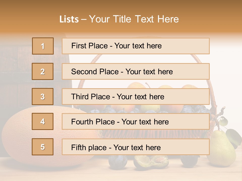 Peaches Fruits Vegetables PowerPoint Template