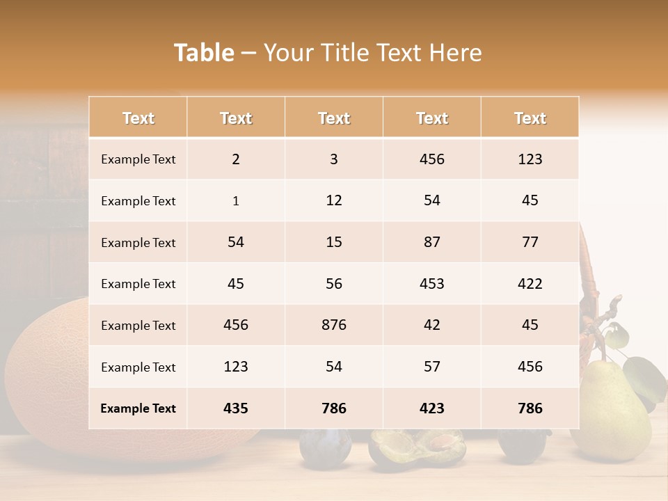 Peaches Fruits Vegetables PowerPoint Template