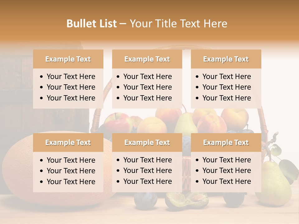 Peaches Fruits Vegetables PowerPoint Template