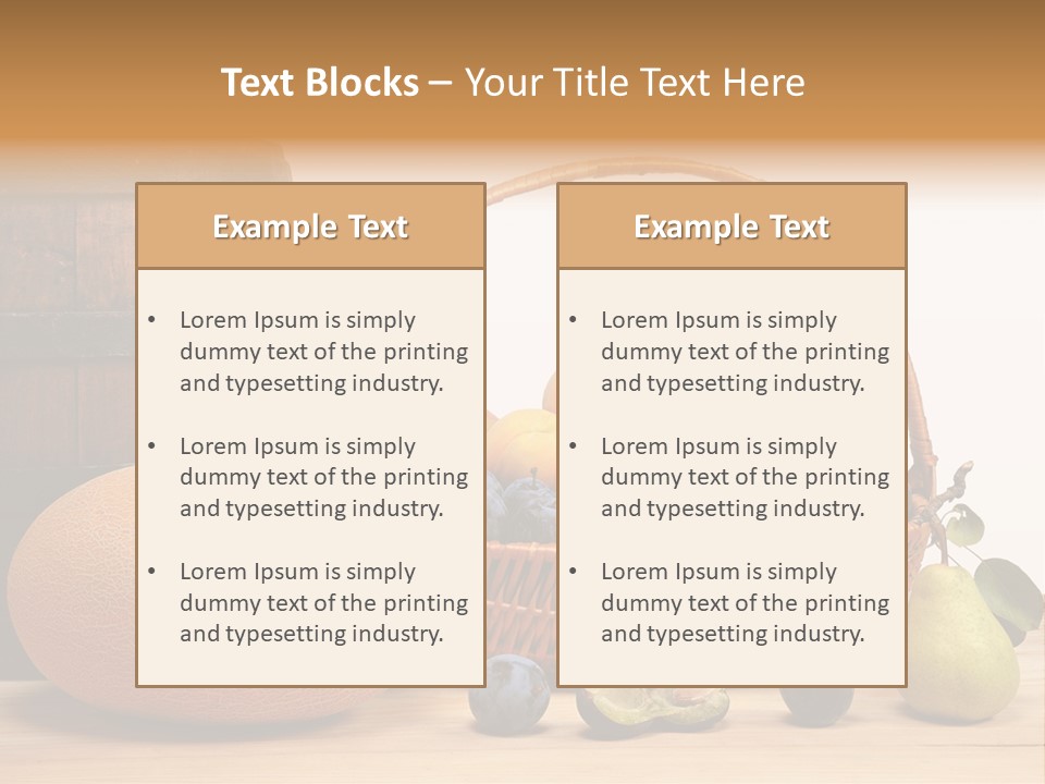 Peaches Fruits Vegetables PowerPoint Template
