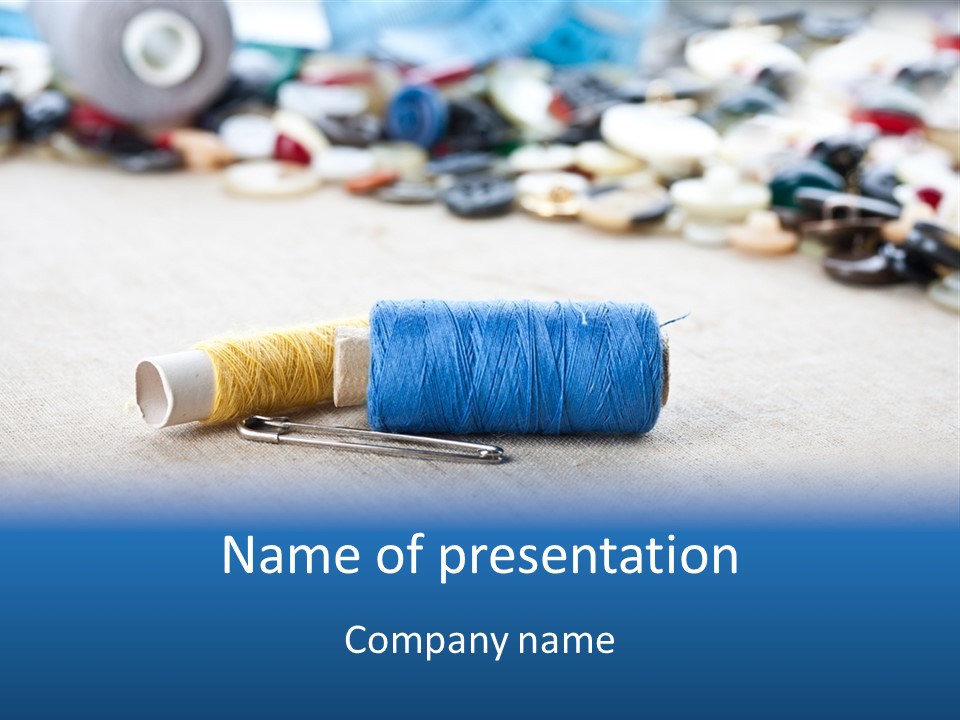 Clothes Blue Sewing PowerPoint Template