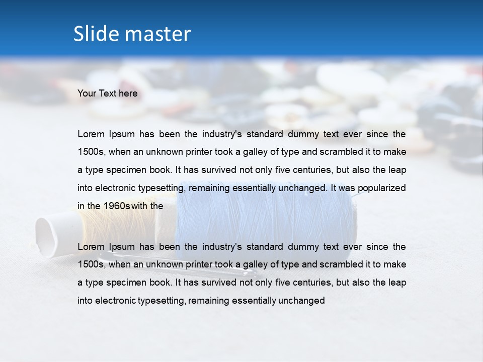 Clothes Blue Sewing PowerPoint Template