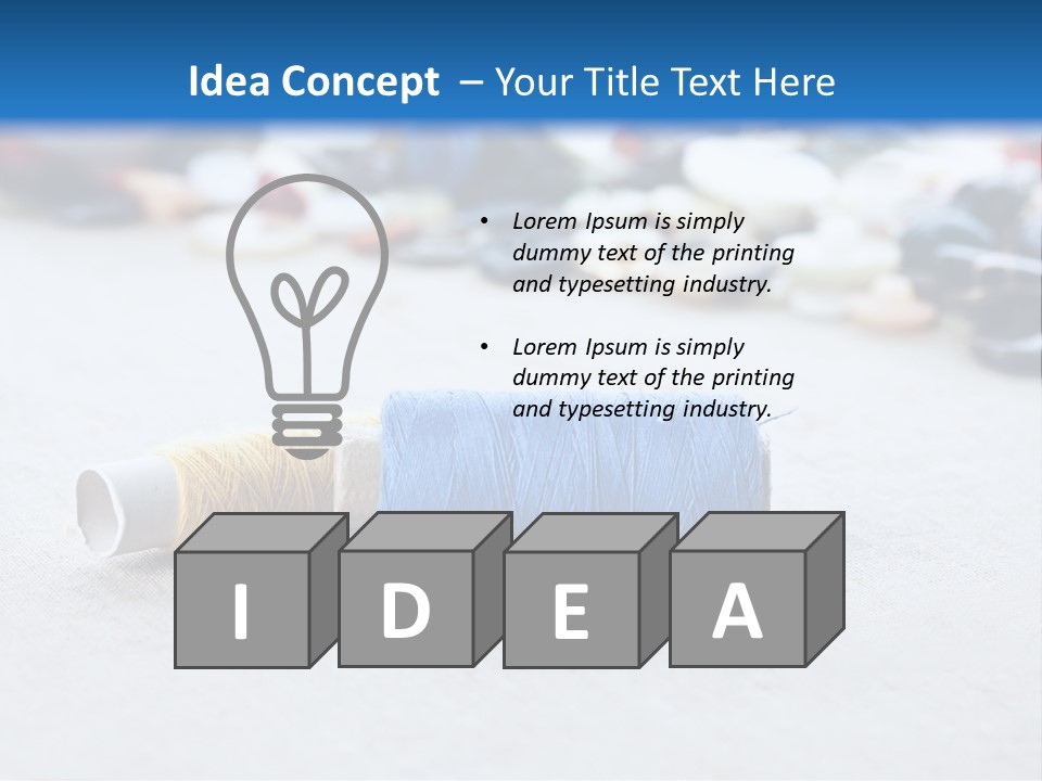 Clothes Blue Sewing PowerPoint Template