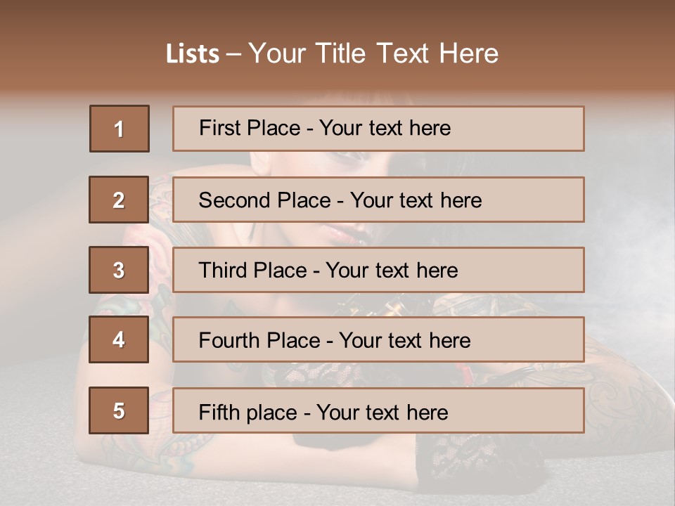 Seductive Lying Paint PowerPoint Template