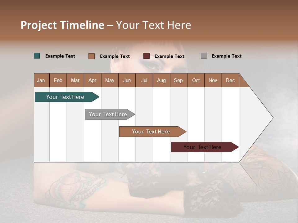 Seductive Lying Paint PowerPoint Template