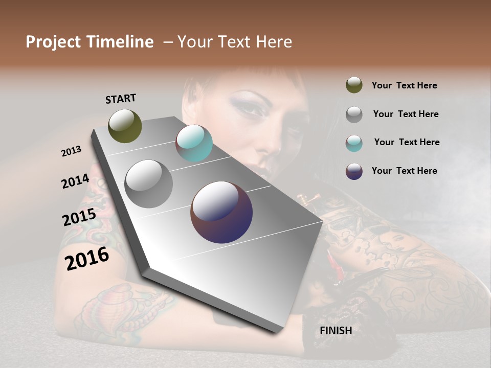 Seductive Lying Paint PowerPoint Template