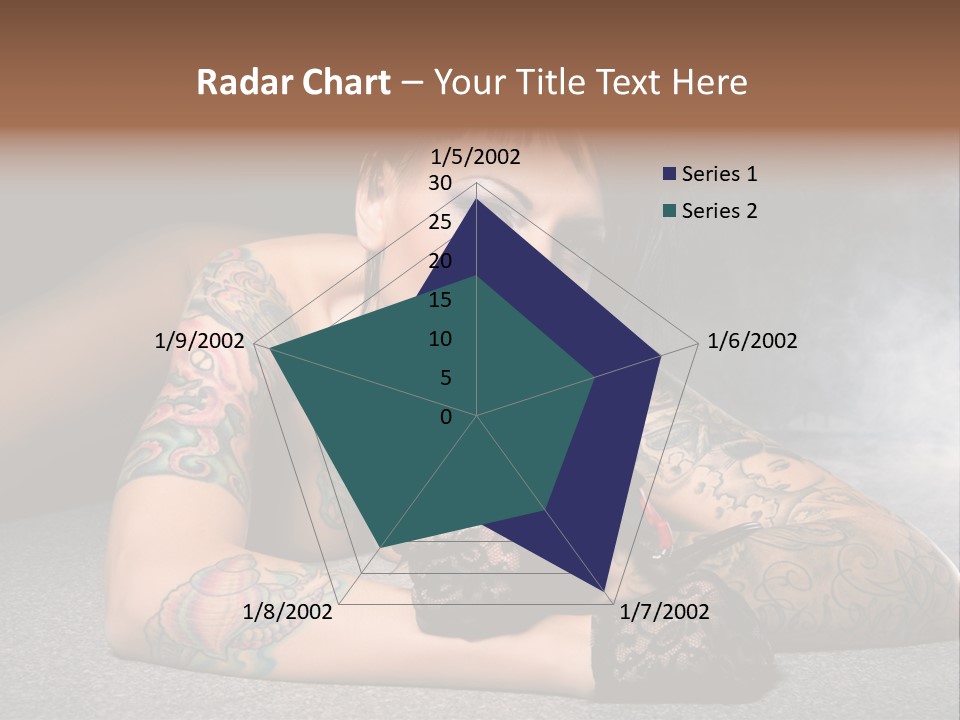 Seductive Lying Paint PowerPoint Template