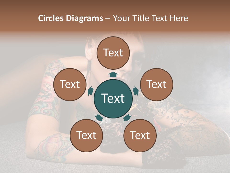 Seductive Lying Paint PowerPoint Template