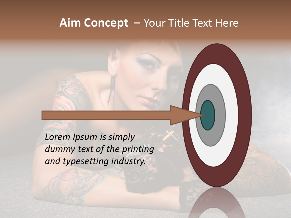 Seductive Lying Paint PowerPoint Template